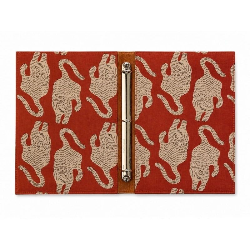 Brown Leather & Kalamkari Fabric Menu Cover