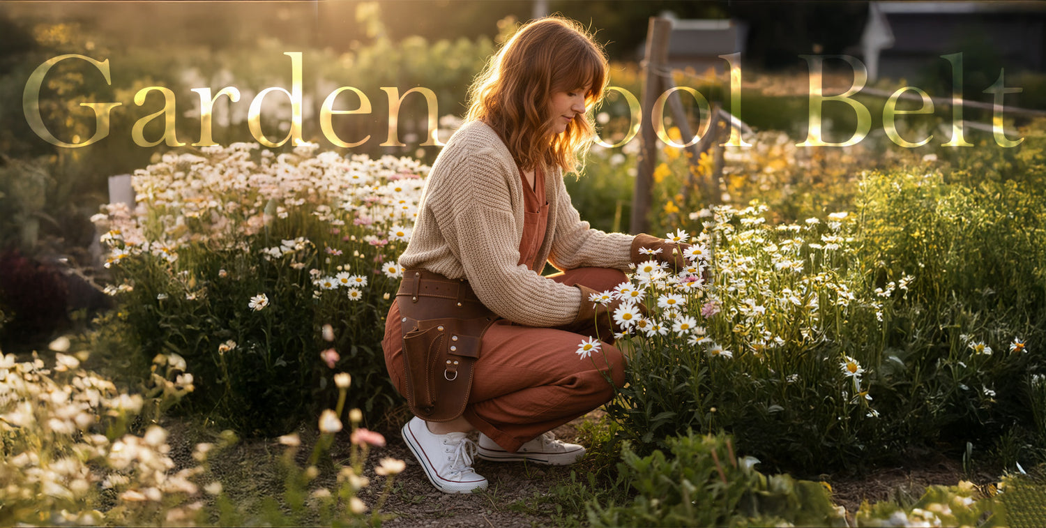 Woman tending to flowers in a garden with 'Garden Soil Belt' text overlay.