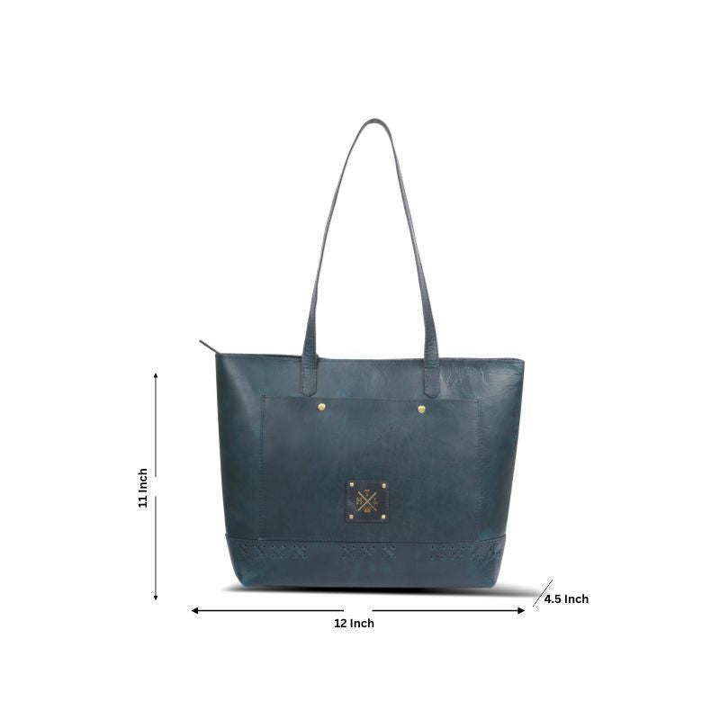 The Azure Legacy Premium Leather Tote Bag