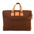 Brown bag with leather straps on a white background