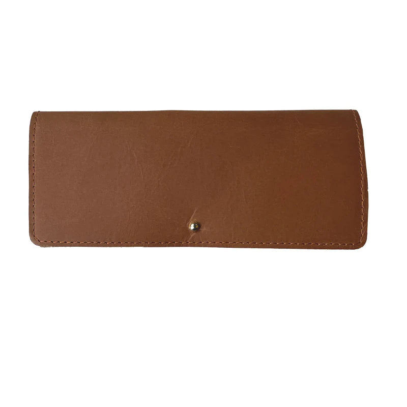 Brown leather wallet on a white background