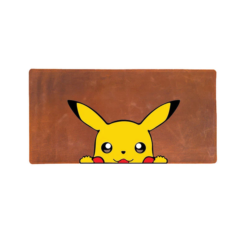 Brown wallet with a Pikachu design on a white background