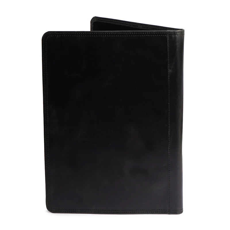 Black leather wallet on a white background