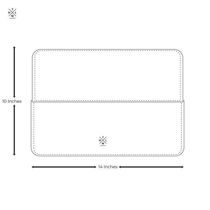 Measurement chart of a rectangular product with dimensions labeled