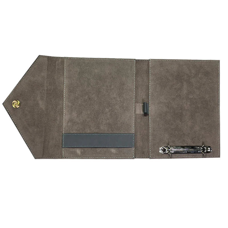 Gray fabric roll-up with a tool on a white background