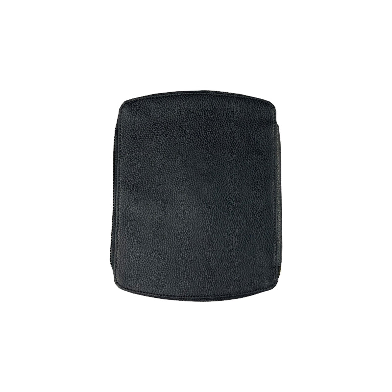 Black rectangular cushion on a white background