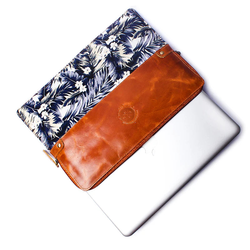 Island Bloom Leather Laptop