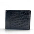 Black crocodile-patterned wallet on a white background