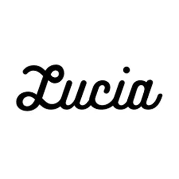 Black 'Lucia' logo on a white background