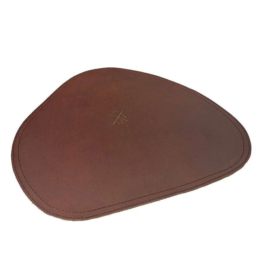 Brown leather mouse pad on a white background
