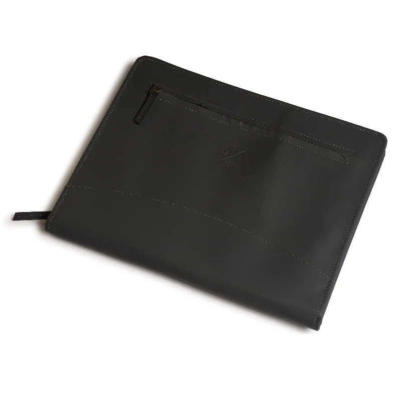 Black leather pouch on a white background
