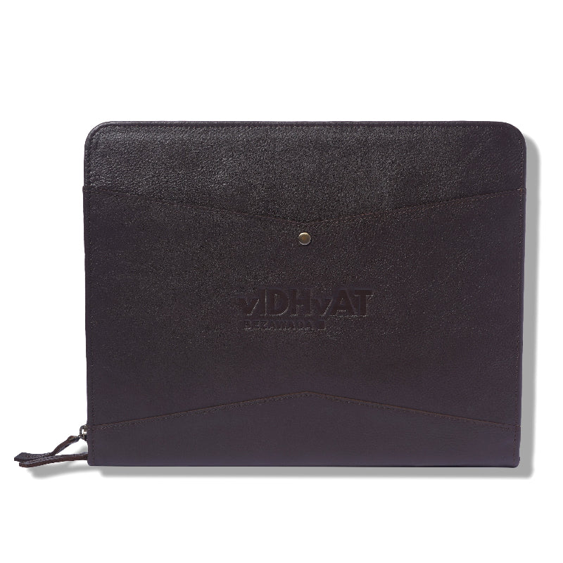Black leather pouch with &