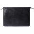 Black leather pouch with a brand logo on a white background
