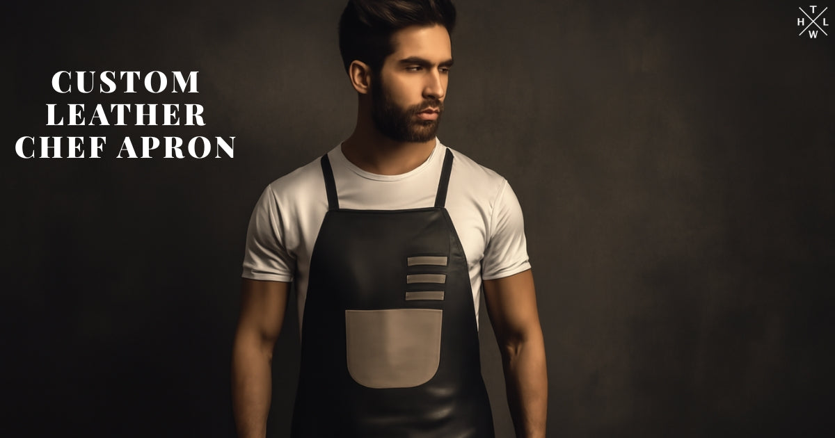 Custom leather chef apron