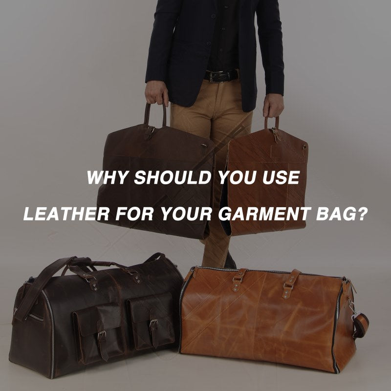 Personalized leather garment bag for business travelers