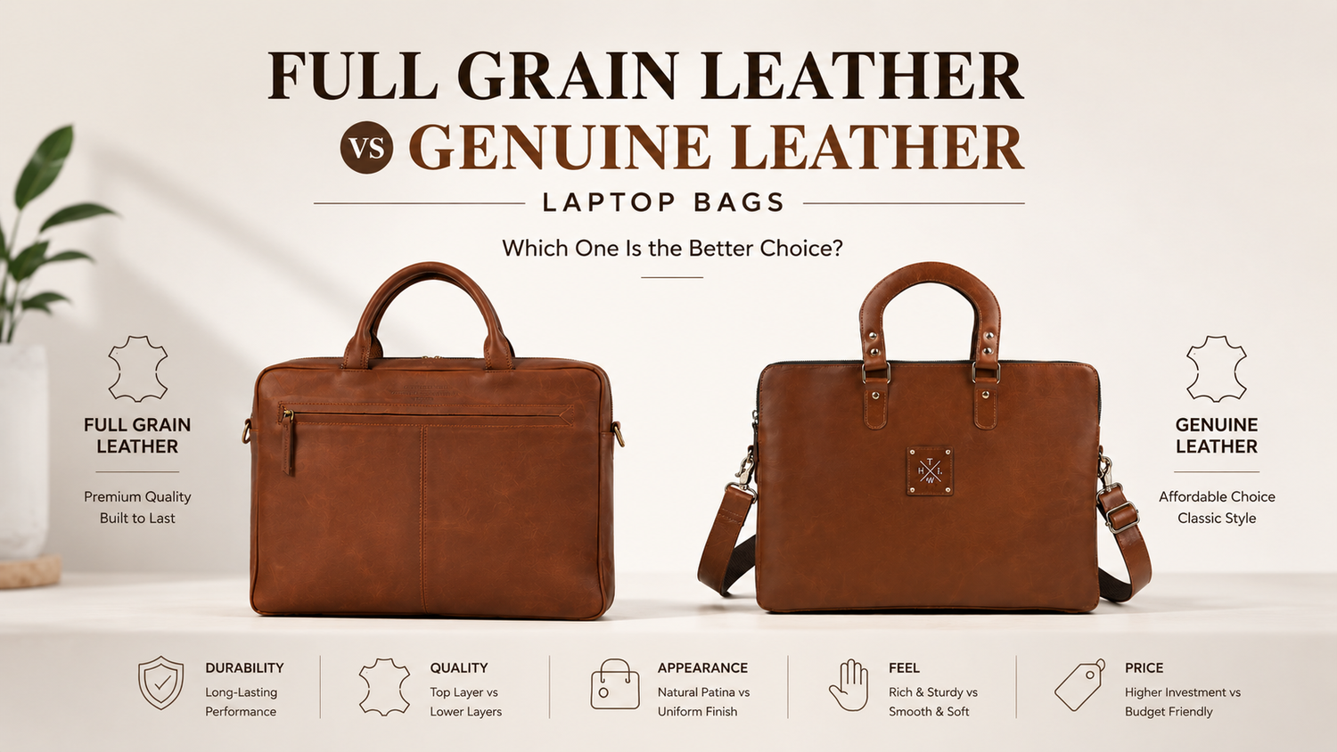 full grain leather laptop bags