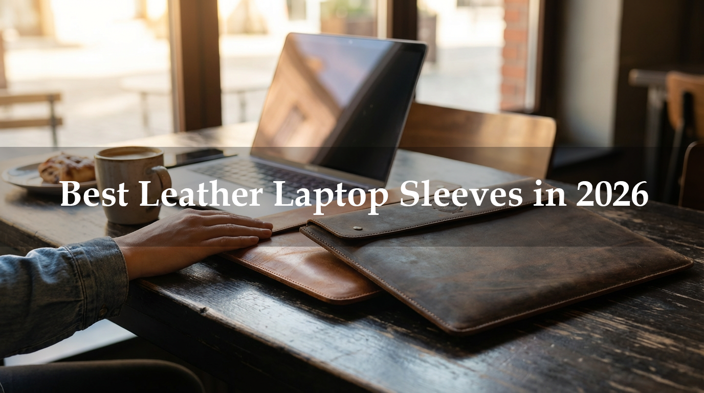Premium leather laptop sleeve for men and women