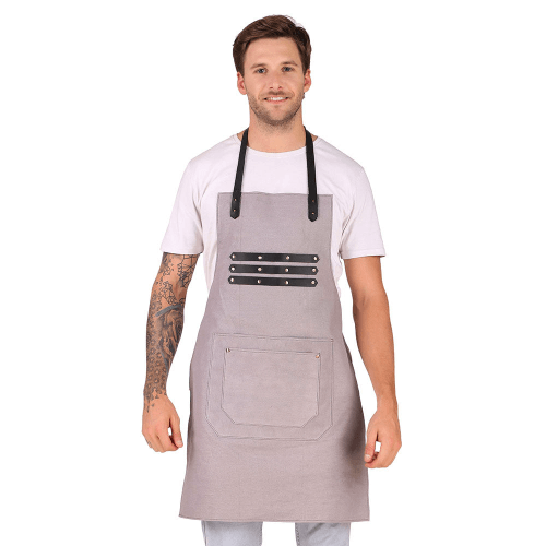 Grey Real Leather Apron