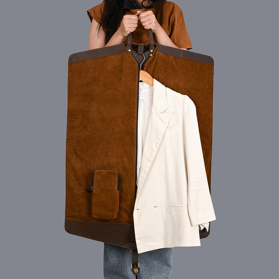 leather garment bag