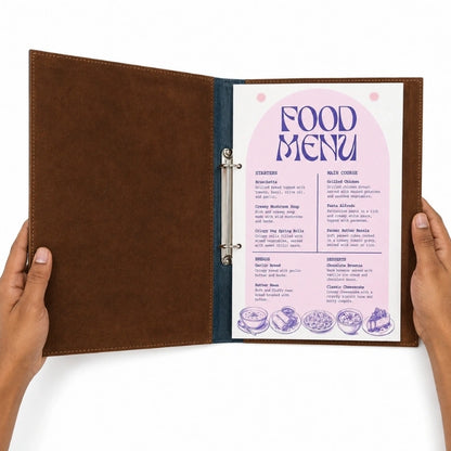 Restaurant Menu Covers Leather - Kalamkari Custom Menu Cover