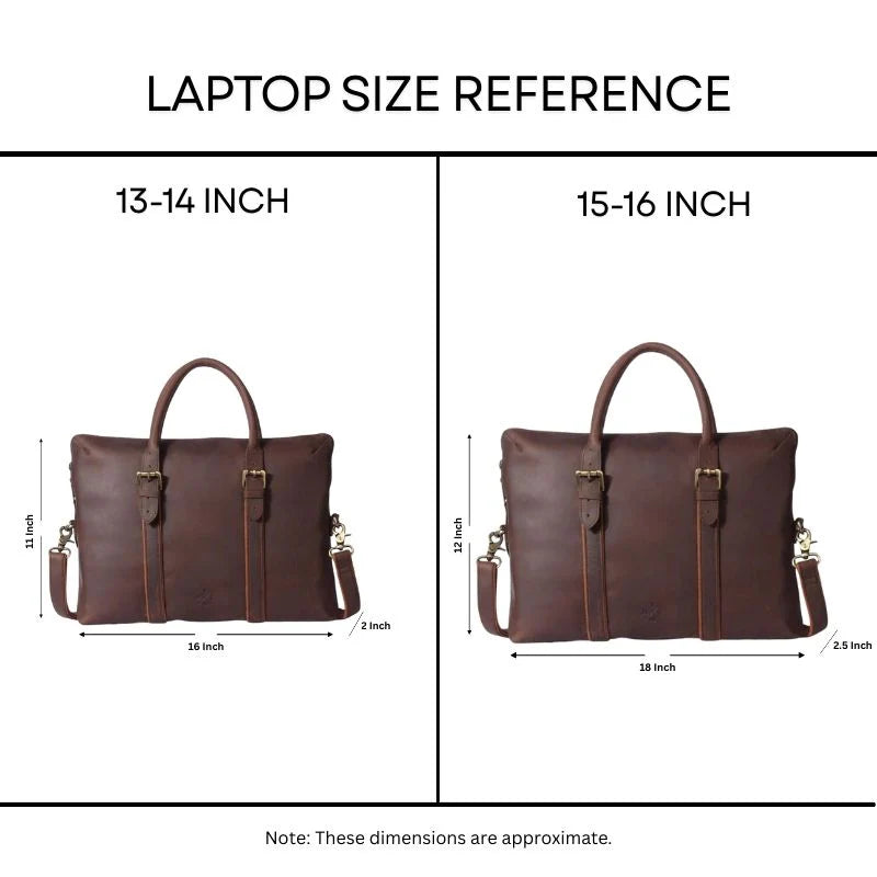 Signature Crunch Tan Womens Leather Laptop Bag