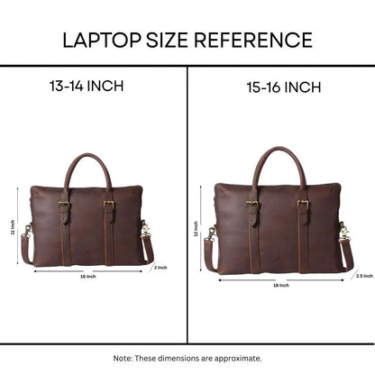 Signature Crunch Tan Womens Leather Laptop Bag