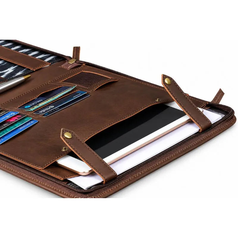 Black Leather A4 File Folder Paramount