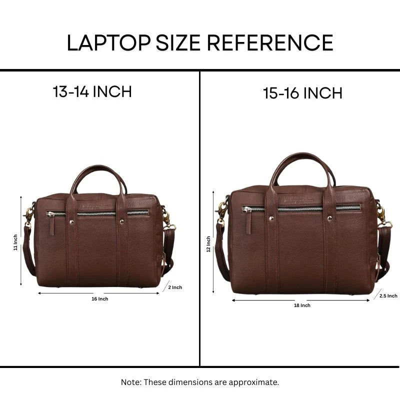 Brown Leather Laptop Travel Bag