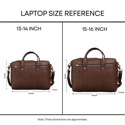 Brown Leather Laptop Travel Bag