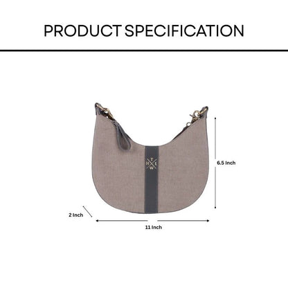 Measurement chart of a handbag with dimensions on a white background