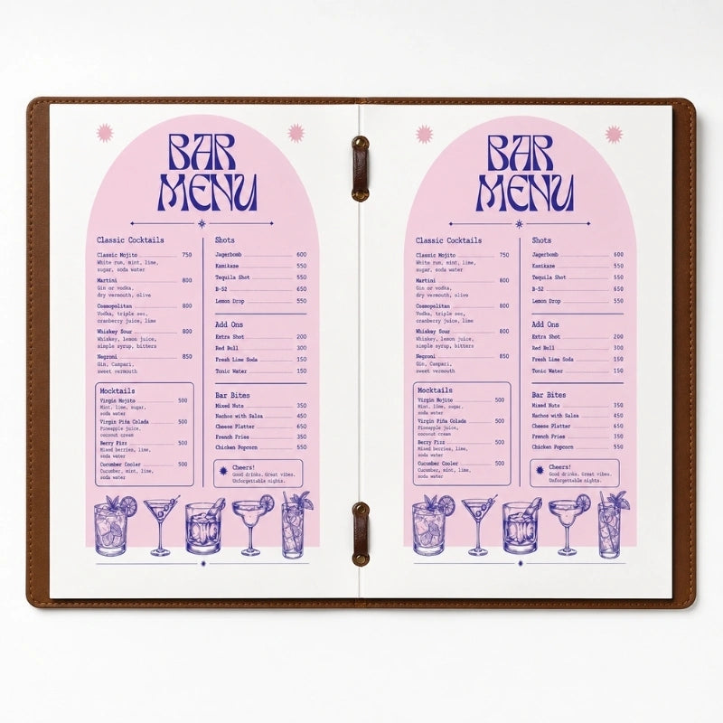 Classic Leather Menu Cover