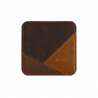 Geometric Blend Leather Coaster