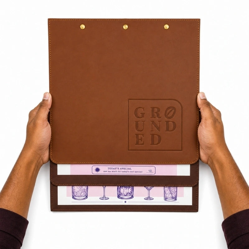 Leather Menu Holder for Restaurants - Customized Menu Holder