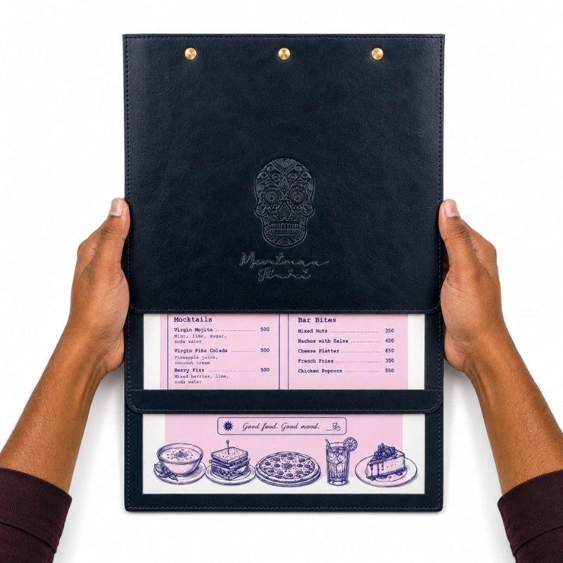 Leather Menu Holder for Restaurants - Customized Menu Holder