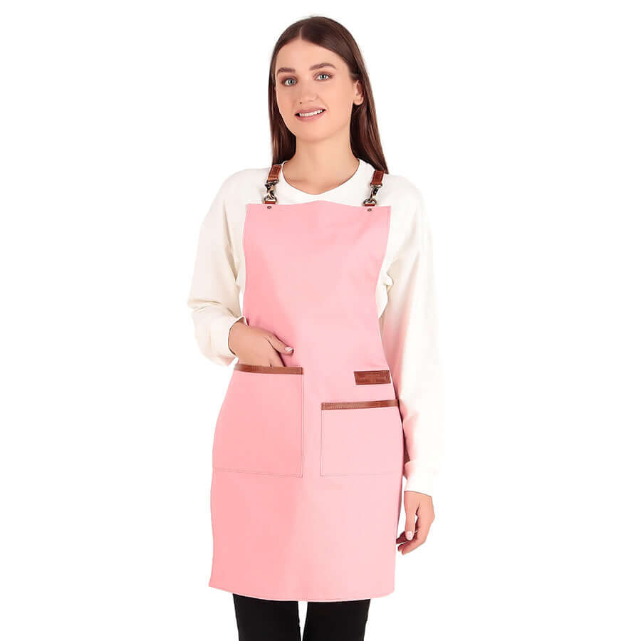 pink apron for women ladies girls best kitchen chef apron leather warehouses in USA