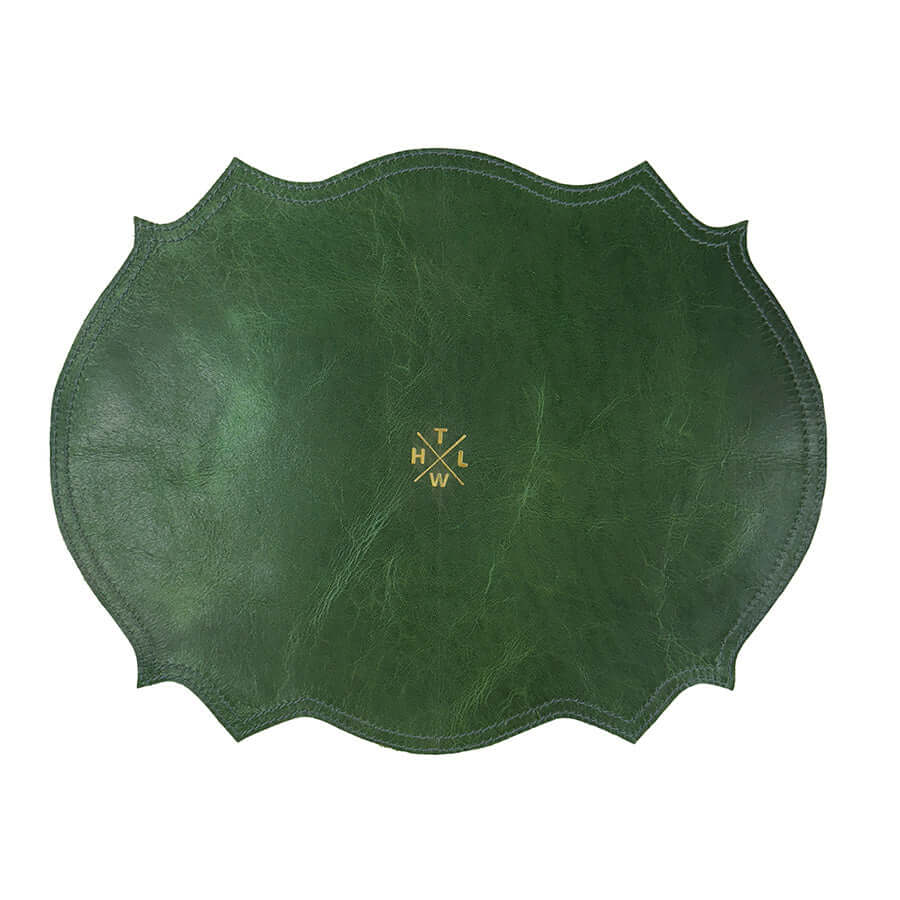 green leather luxury placemat for dining table