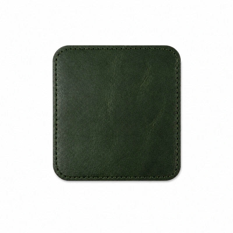 Forest Green Leather Cup Coaster