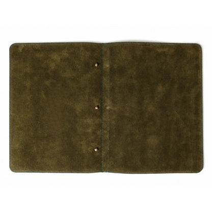 Green Leather Menu Holder with Ring Binder