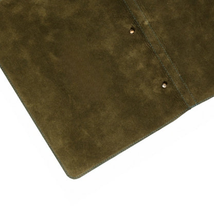 Green Leather Menu Holder with Ring Binder