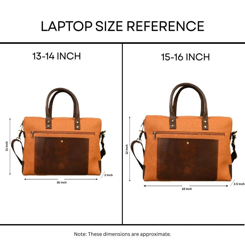 Urban Orange Canvas Laptop Bag
