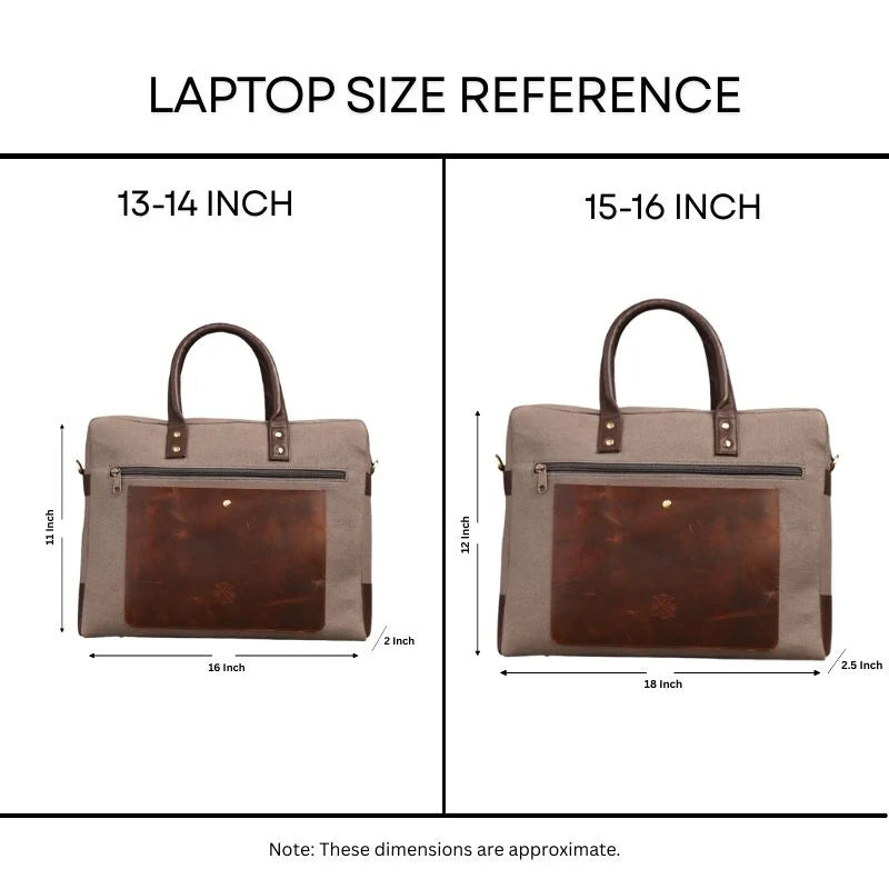 Urban Grey Canvas Laptop Bag