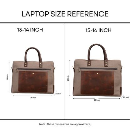 Urban Grey Canvas Laptop Bag