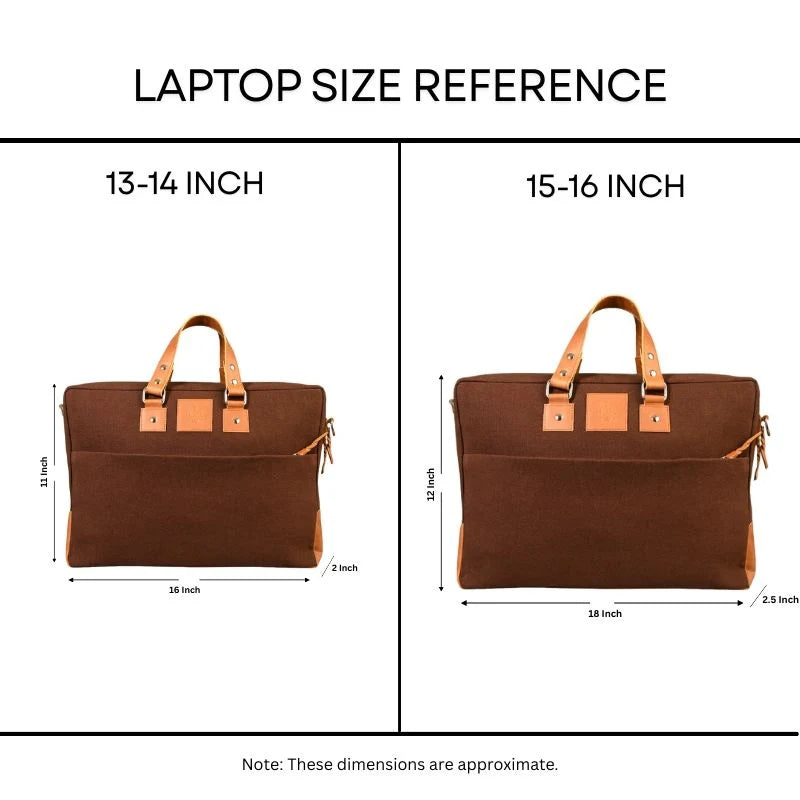 Breeze Brown Canvas Laptop Bag