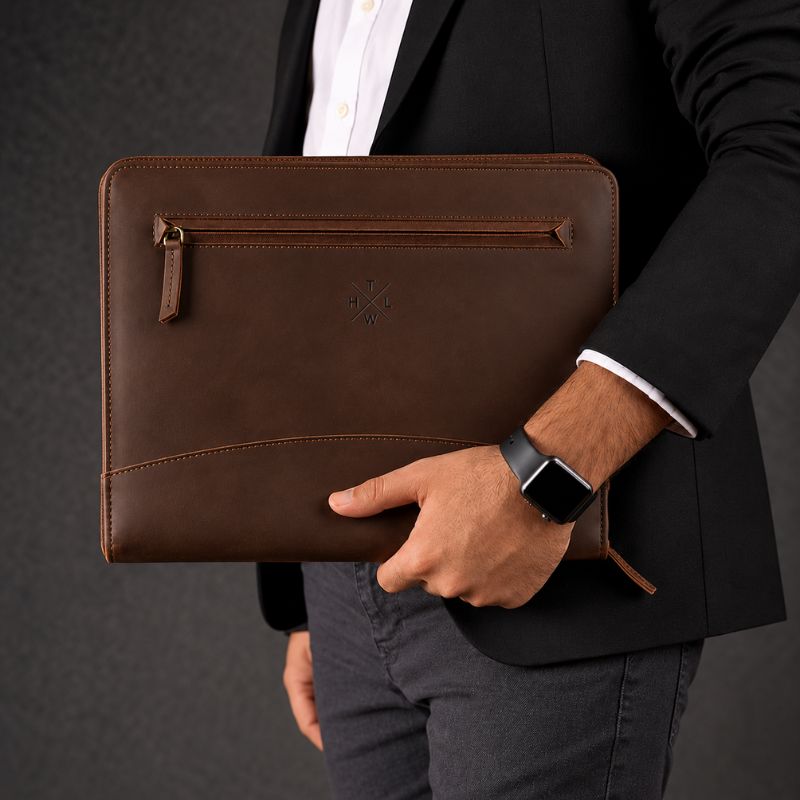 Chocolate Brown Leather Paramount Folder (Large Size)