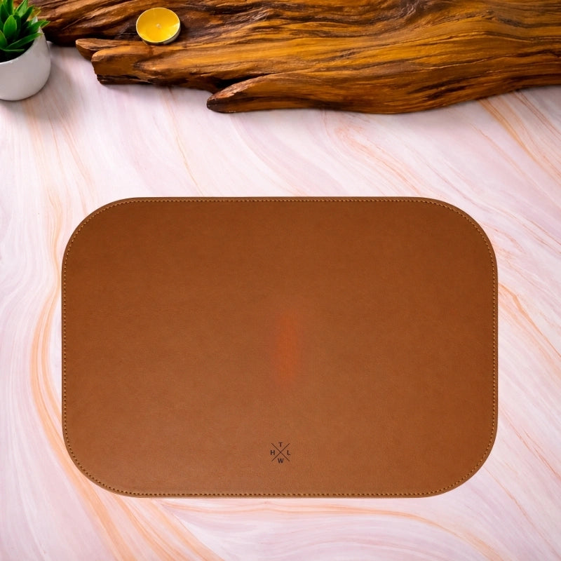 Black Leather Placemats for Table