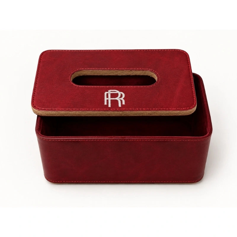 Luxury Red Leather Tissue Boxes