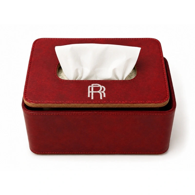 Luxury Red Leather Tissue Boxes