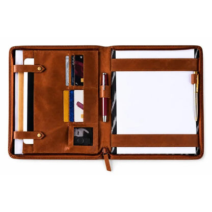 Black Leather A4 File Folder Paramount