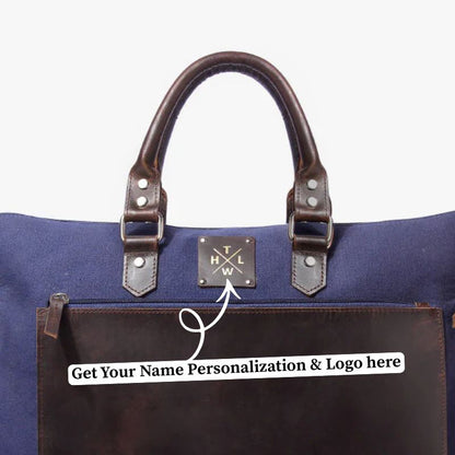 Blue Canvas Messenger Bag
