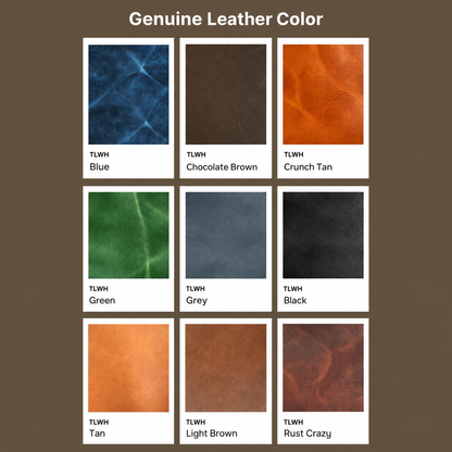 Green Full-Grain Leather Coaster – Ornate Edge
